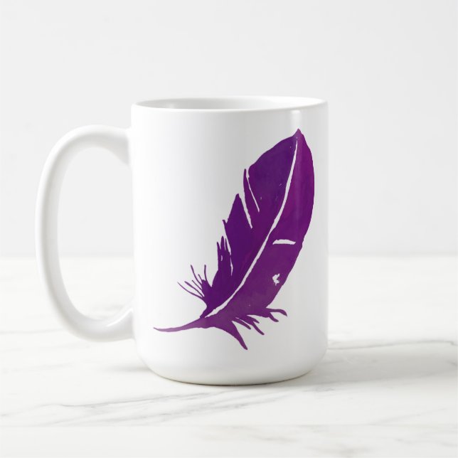 When Feathers Appear Angels Are Near - Large 15 Oz Coffee Mug (Left)