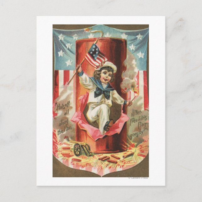 When Freedom Flag Goes By Postcard (Front)