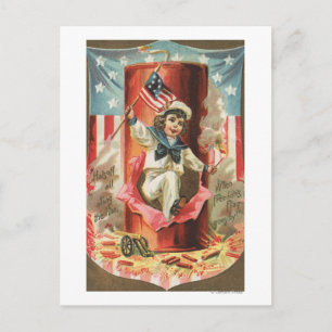 When Freedom Flag Goes By Postcard