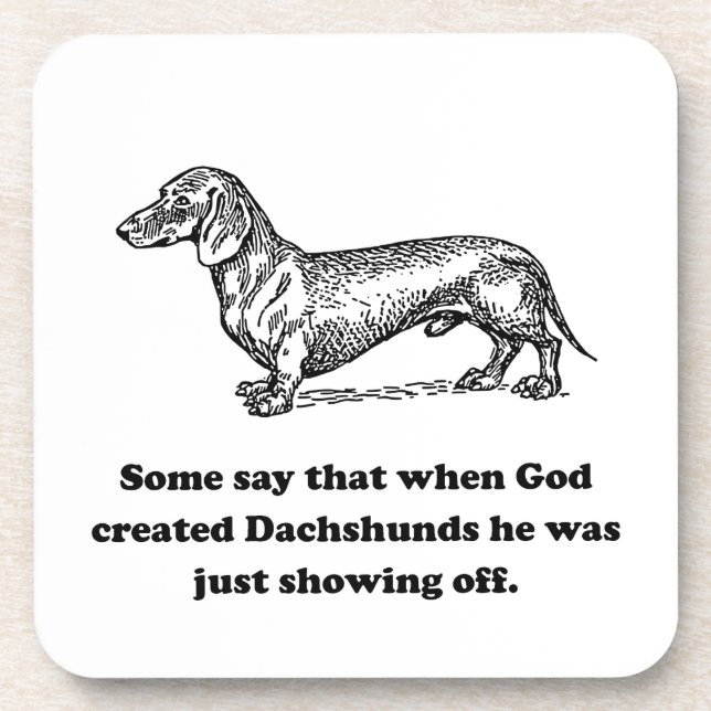When God Created Dachshunds Coaster (Front)