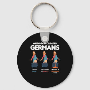 When God Created Germans Funny Germany Gift Keychain