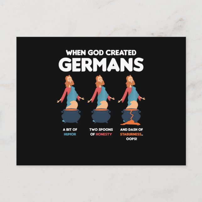 When God Created Germans Funny Germany Gift Postcard (Front)