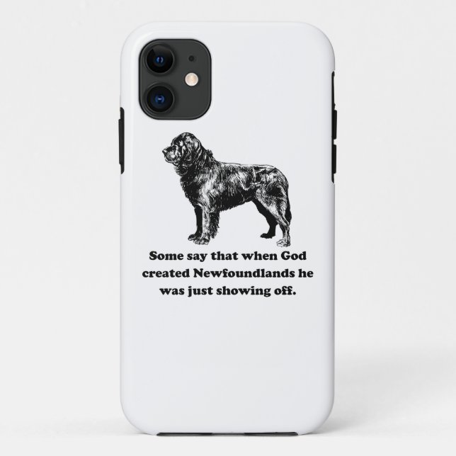 When God Created Newfoundlands Case-Mate iPhone Case (Back)