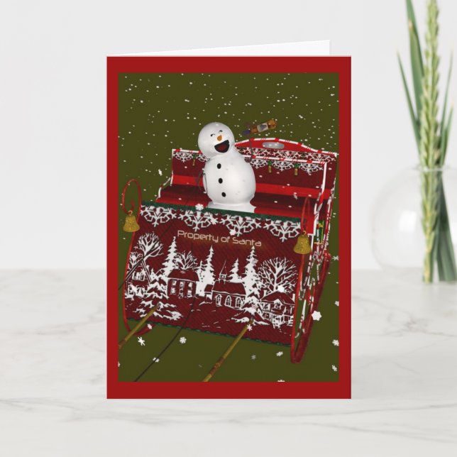 When Good Snowmen Go Bad Christmas Greeting Cards (Front)