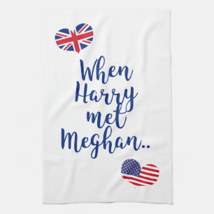 When Harry met Meghan   Fun Royal Wedding Kitchen Towel
