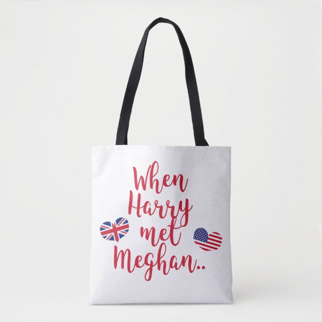 When Harry met Meghan | Fun Royal Wedding Tote Bag (Front)