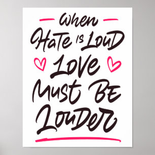 When hate is loud love must be louder poster