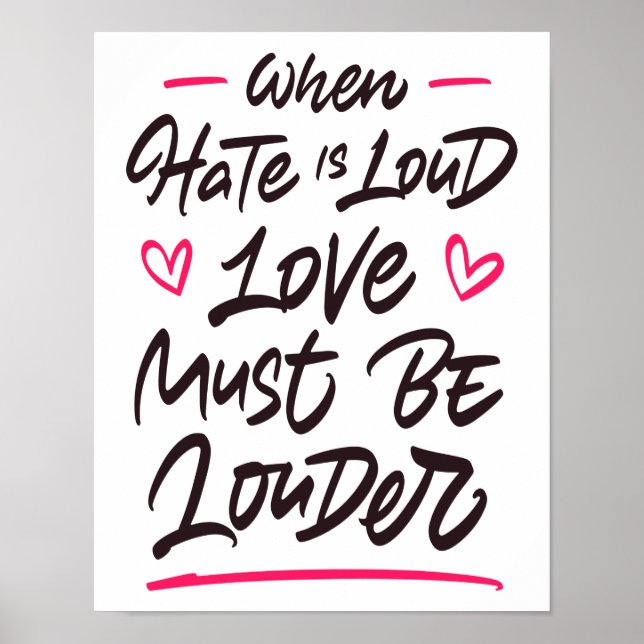 When hate is loud love must be louder poster (Front)