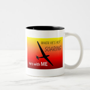 When he's not Soaring He's with me Two-Tone Coffee Mug