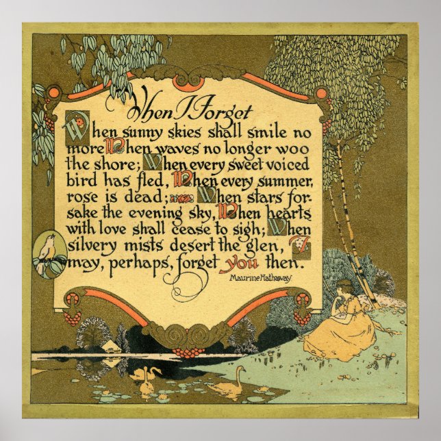 "When I Forget" Poster (Front)