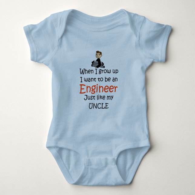 When I grow up Engineer Baby Bodysuit (Front)