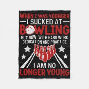 When I Was Younger Bowling Funny Humour Gag Bowler Fleece Blanket