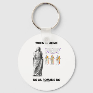When In Rome Do As Romans Do (Toga Clothing) Keychain