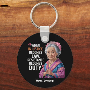 When Injustice Becomes Law Resistance Becomes Duty Keychain