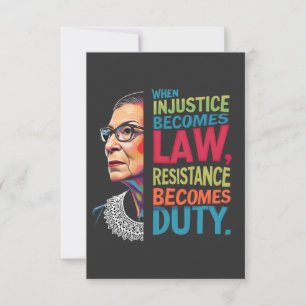 When Injustice Becomes Law Resistance Becomes Duty Thank You Card
