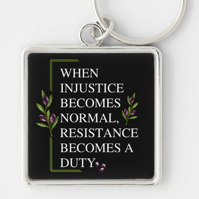 WHEN INJUSTICE BECOMES NORMAL, RESISTANCE BECOMES  KEYCHAIN (Front)