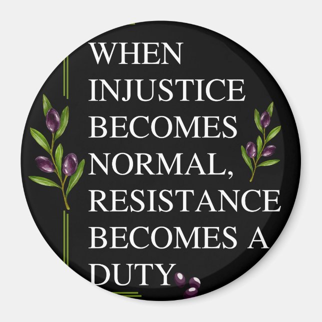 WHEN INJUSTICE BECOMES NORMAL, RESISTANCE BECOMES  MAGNET (Front)