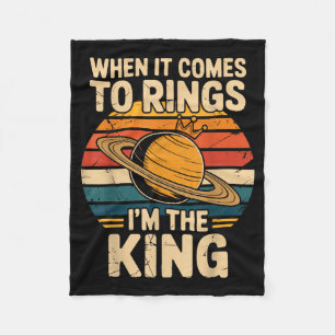 When It Comes To Rings Saturn Retro Planets Fleece Blanket