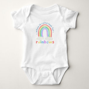 When It Rains Look for Rainbows Baby One-Piece Bodysuit