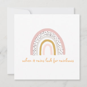 When It Rains Look For Rainbows Boho Greeting Card