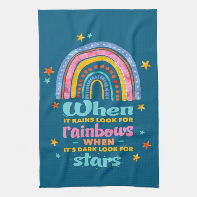 When It Rains Look For Rainbows Kitchen Towel (Vertical)
