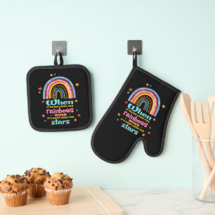 When It Rains Look For Rainbows Oven Mitt & Pot Holder Set