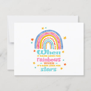 When It Rains Look For Rainbows Postcard
