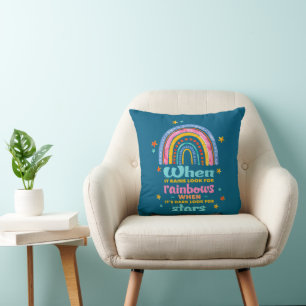 When It Rains Look For Rainbows Throw Pillow