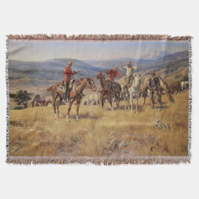 When Law Dulls the Edge of Chance by CM Russell Throw Blanket (Front)