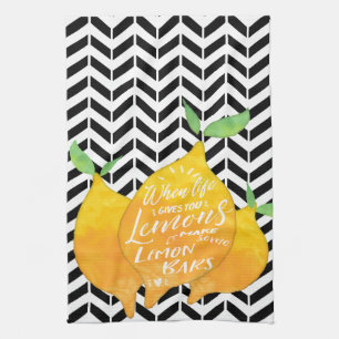 When Life Gives Lemons Make Lemon Bars Chevron Kitchen Towel