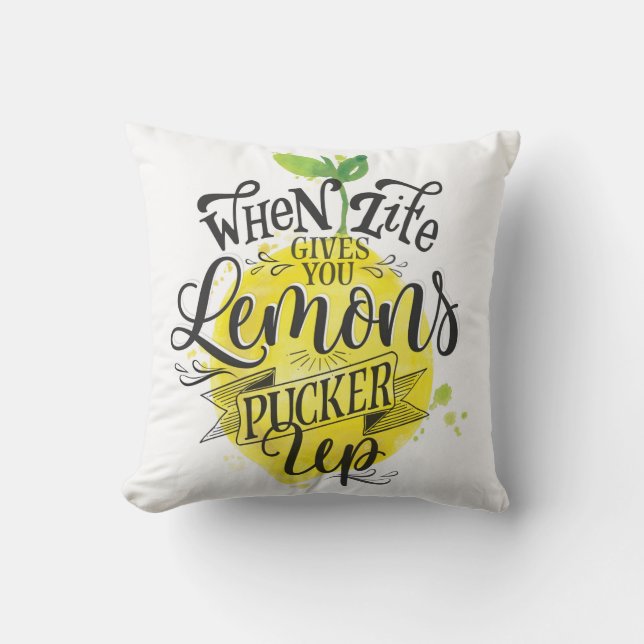 " When Life Gives You Lemons" Double-sided Pillow (Front)