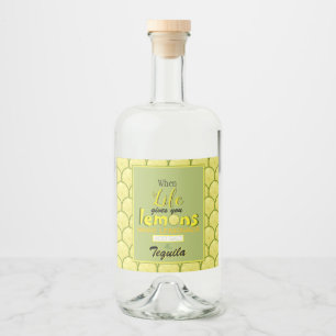 When life gives you lemons funny retro typography liquor bottle label