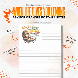 When Life Gives you Lemons Lined 3M Post-it® Notes