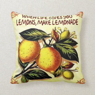 when life gives you lemons make lemonade throw pillow
