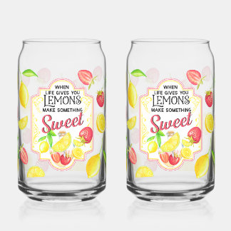'When Life Gives You Lemons, Make Something Sweet' Can Glass