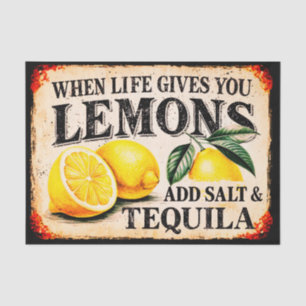 When Life Gives You Lemons Old Sign FP1S Decoupage Tissue Paper
