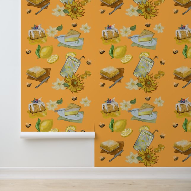 when life gives you lemons pattern wallpaper (Application)