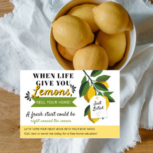 When Life Gives You Lemons Sell Your Home Real Announcement Postcard