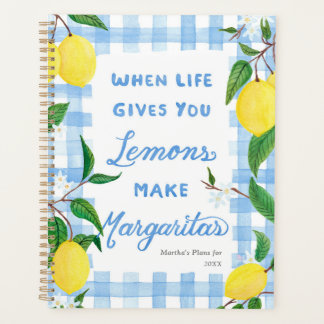 When Life Gives you lemons, Watercolor Gingham Planner