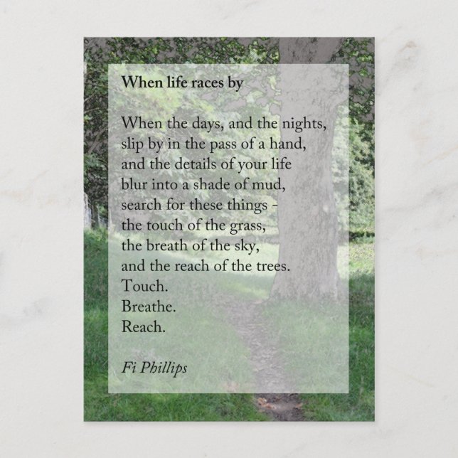 When Life Races By postcard (Front)