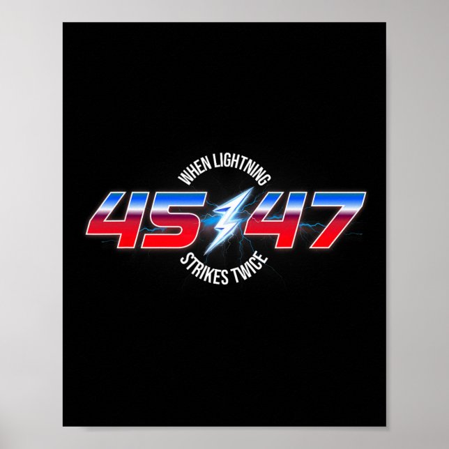 When Lightning Strikes Twice 45 47 Trump Reelectio Poster (Front)