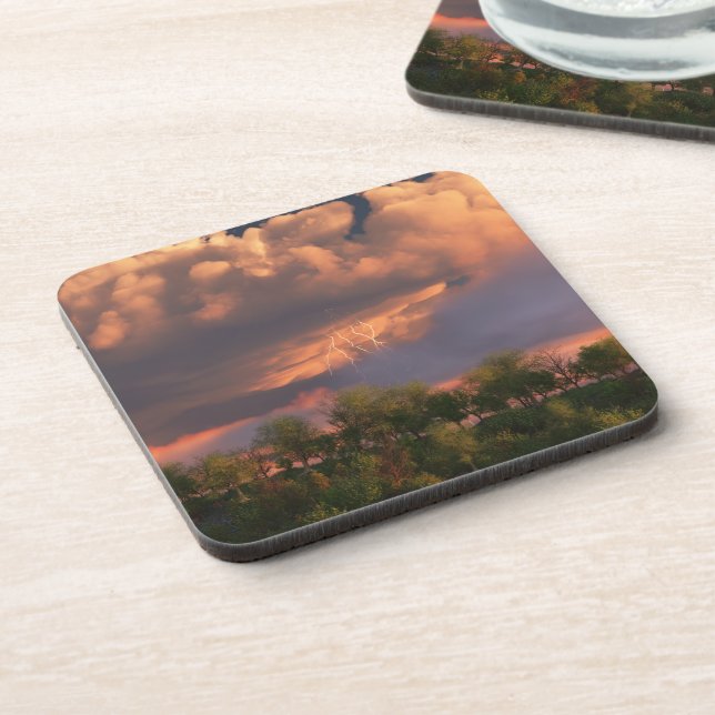When March Blows Its Horn Cork Coasters (Left Side)