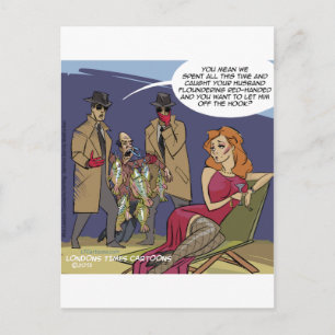 When Men Flounder Funny Postcard