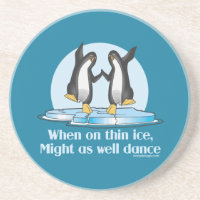 When On Thin Ice Penguins Funny Design