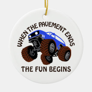 When Pavement Ends Ceramic Ornament
