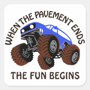 When Pavement Ends Square Sticker