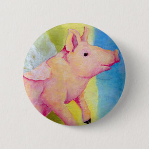 when pigs fly 2 inch round button