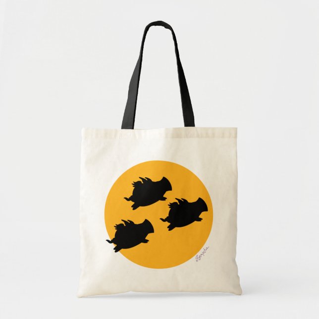WHEN PIGS FLY ACROSS THE MOON Sandra Boynton Tote Bag (Front)