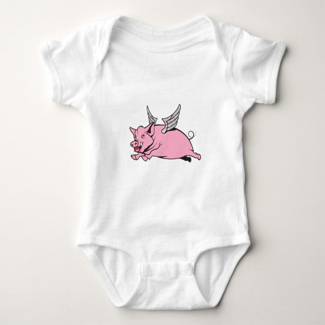 when pigs fly baby bodysuit (Front)