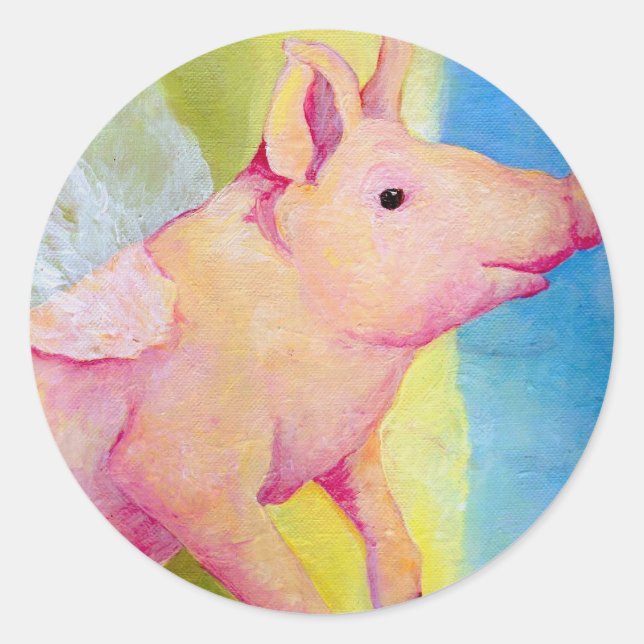 When Pigs Fly Classic Round Sticker (Front)
